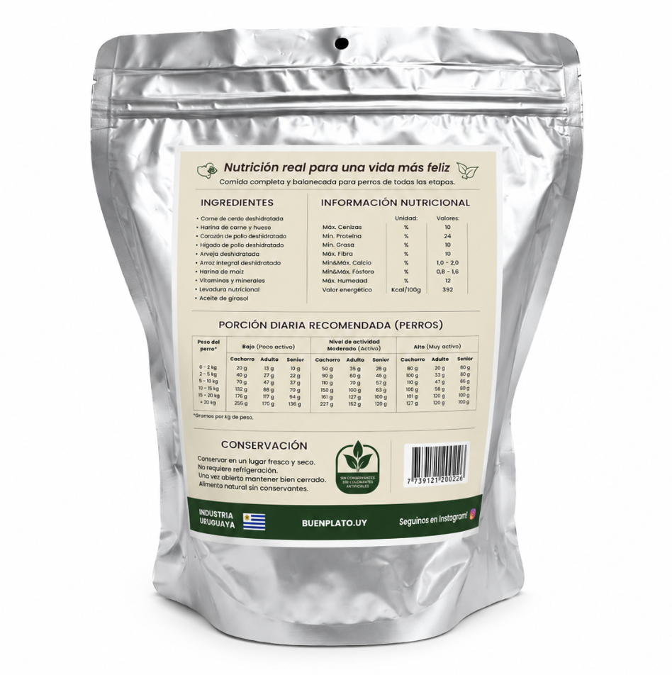 receta buen plato para perros 150g 1 kg